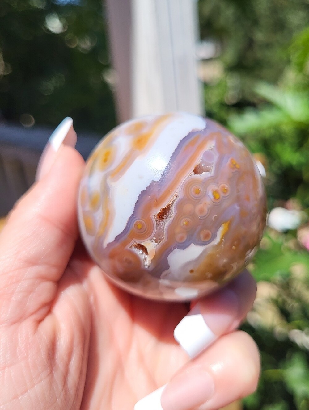 Polished Purple Pink Ocean Jasper Jelly Sphere